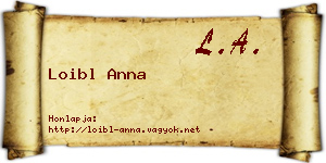 Loibl Anna névjegykártya